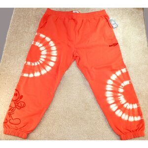 A NWT Pair of Disney Mickey Mouse Orange tie-dye Genuine Mousewear Sweatpants